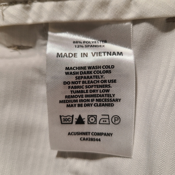 FootJoy Men's Classic Fit Straight Stretch Khaki Beige Golf Pants Size 34x30 - Picture 9 of 9